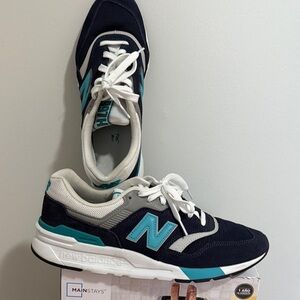 New Balance Dark Blue and Aqua Sneakers